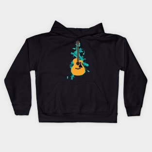 Auditorium Style Acoustic Guitar Natural Finish Kids Hoodie